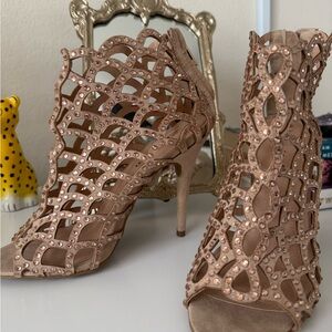 Zigi Soho Duran Caged Heels with Rhinestone Embellishments